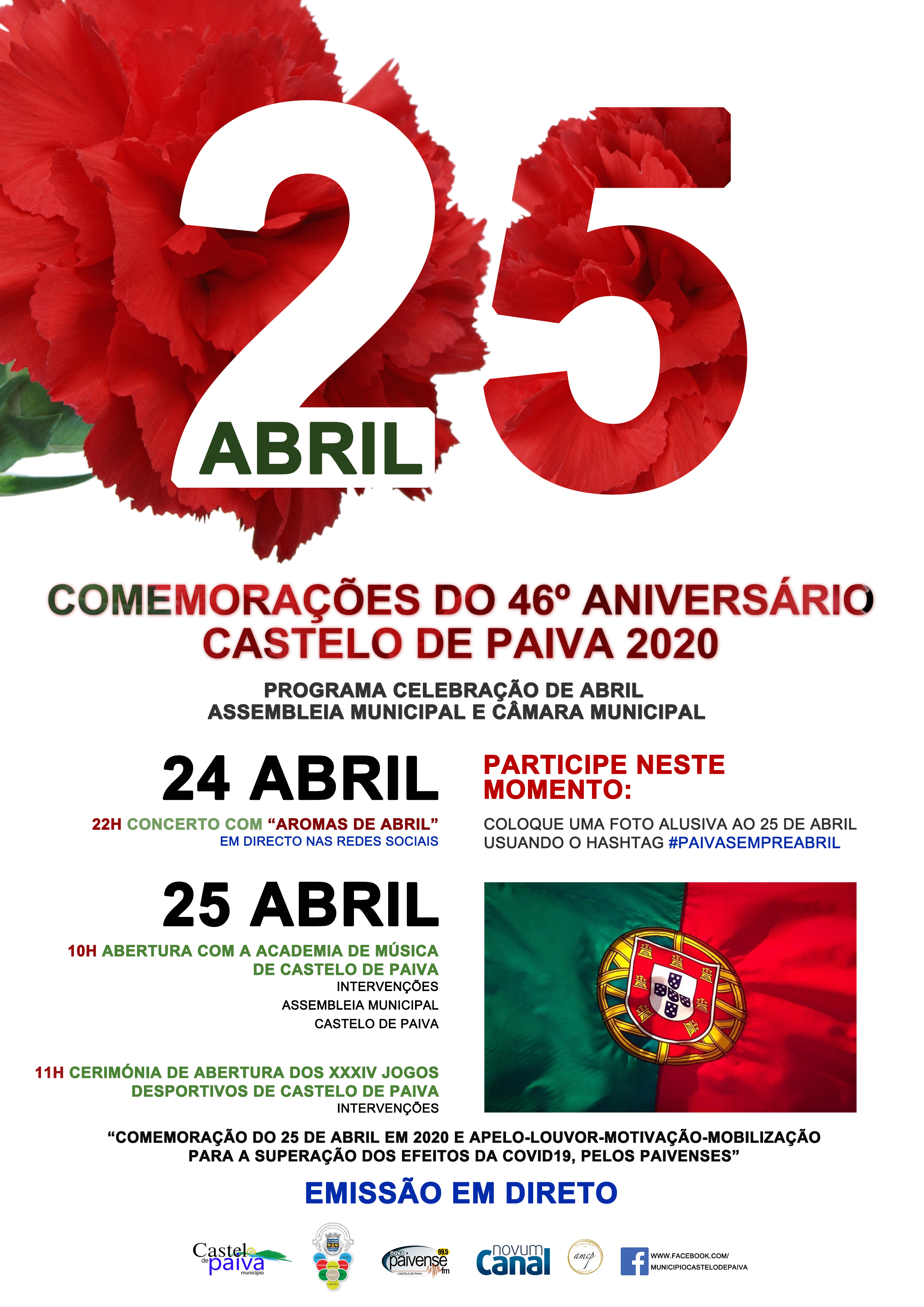 Comemorações Do 46º Aniversário Do 25 De Abril Notícias Cm Castelo De Paiva 